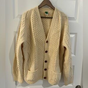 Mary Smith Vintage Aran Cardigan Cream Size XL